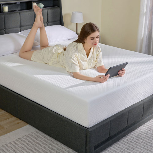 Alwyn Home Dessel 8'' Medium Gel Memory Foam Mattress, Bamboo Charcoal